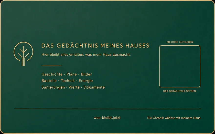 Gebäudepass-Karte Rückseite mit Barcode