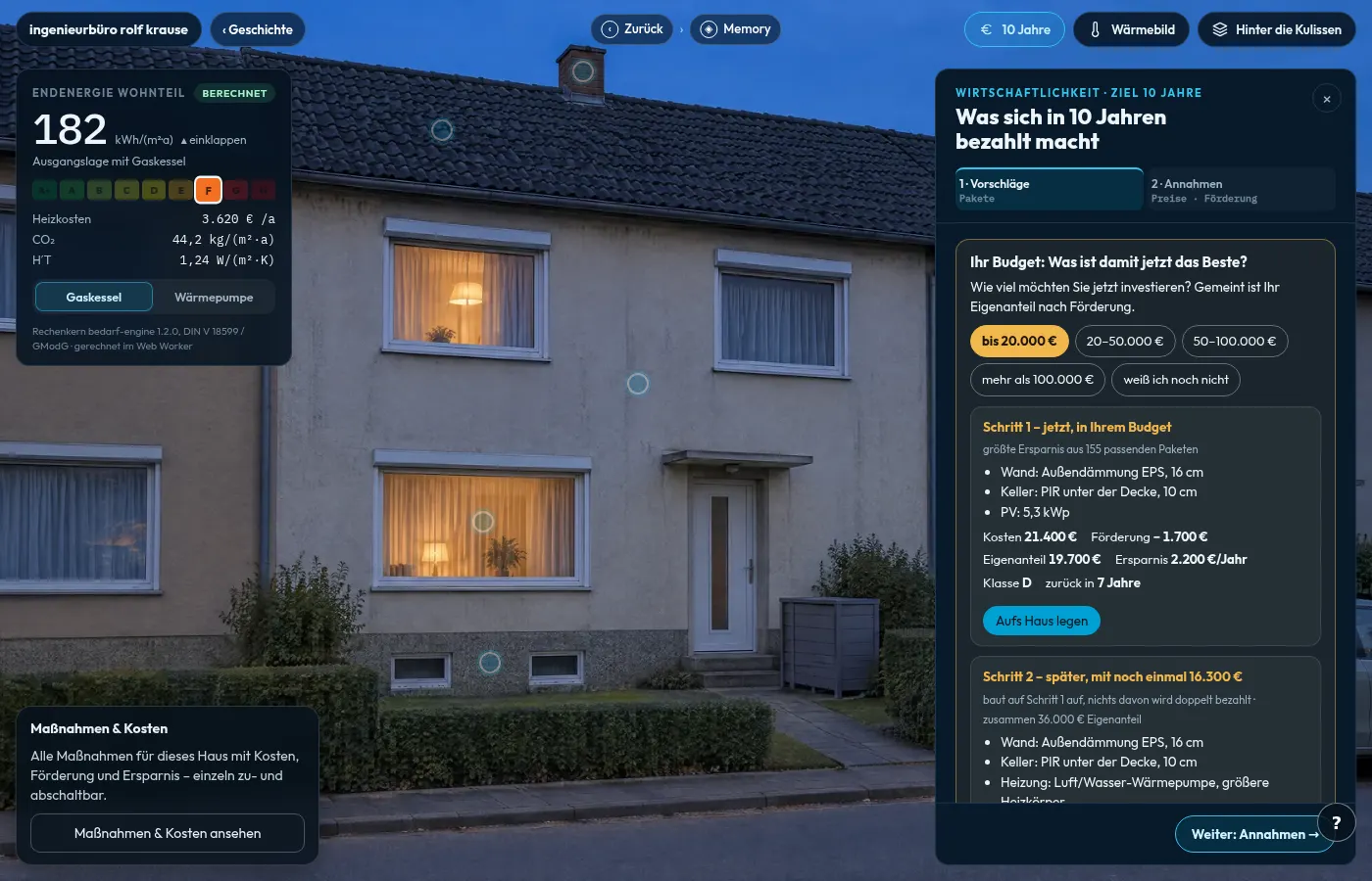 Haus-Memory, Haus-Puzzle und Simulation: Ihr Haus Schritt für Schritt durchrechnen